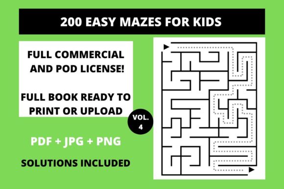200 Easy Mazes for Kids Vol.4: A Versatile Resource for Print and Digital Publishing