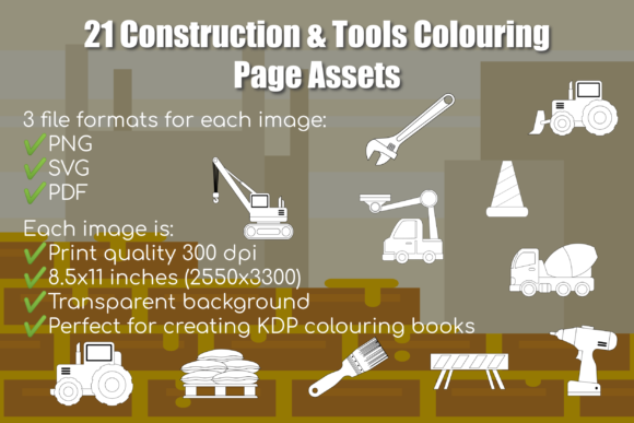 Explore 21 Construction Tools Colouring Pages